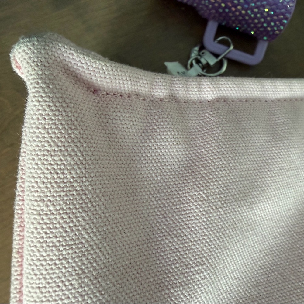 BURBERRY Pink Canvas Tote Bag with Tan Handles - Picture 7 of 8